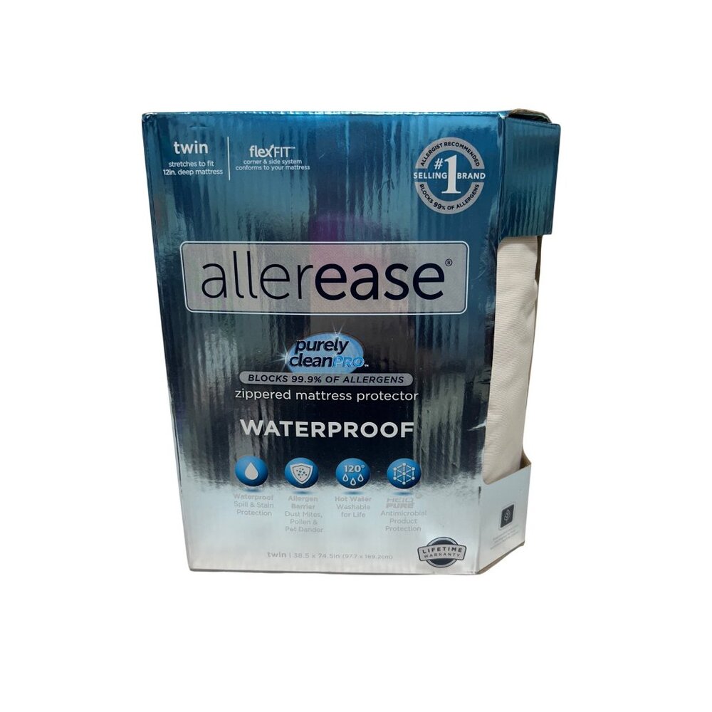 Allerease Twin Size Waterproof Zippered Mattress Protector Purely Clean Pro